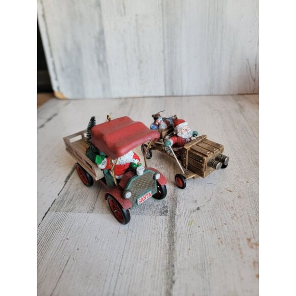Hallmark here comes Santa car vintage ornament Xmas set - Picture 3 of 6